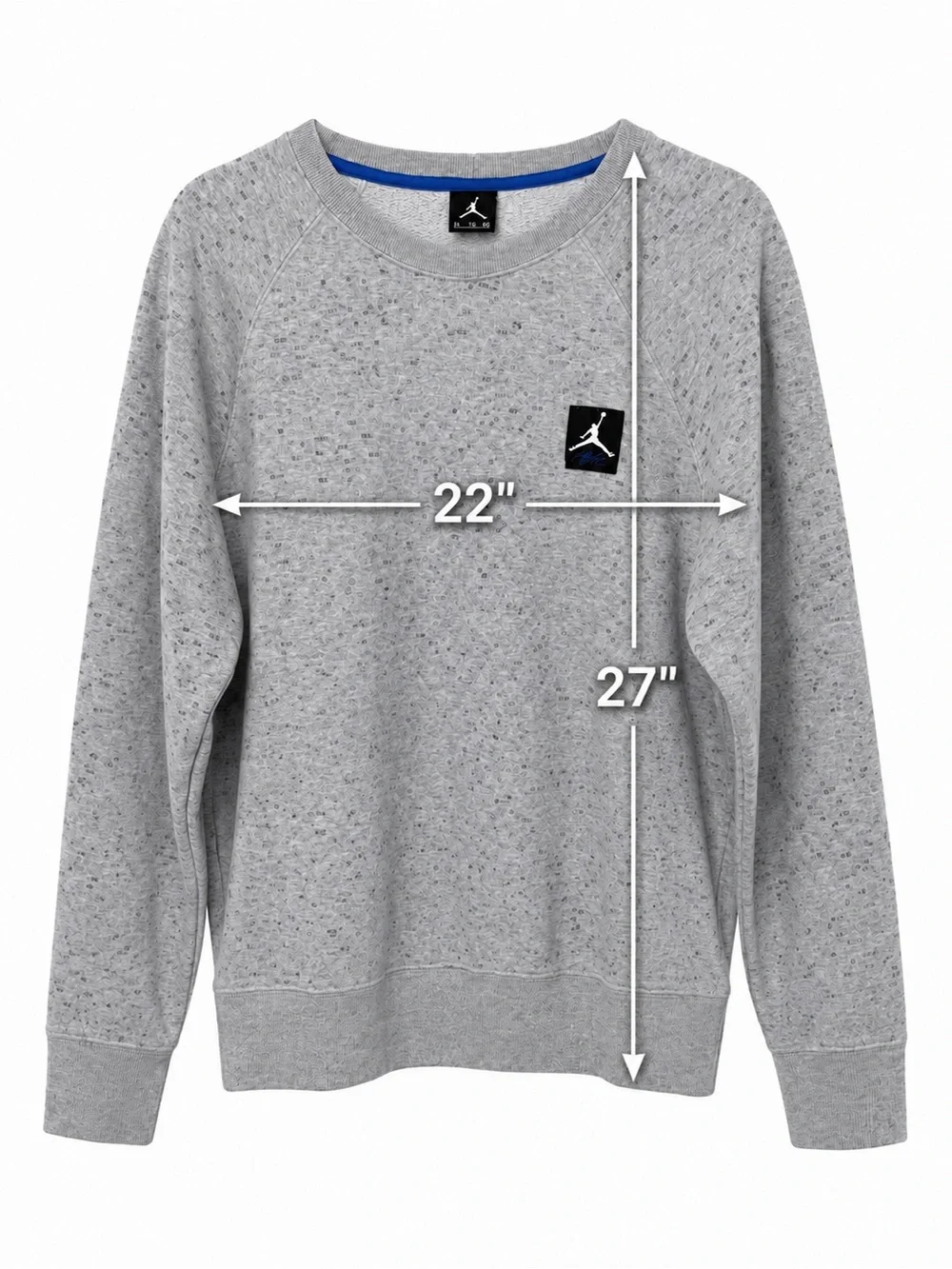 Jordan Flight Men’s XL Gray Speckled Crewneck Sweatshirt Jumpman Cotton Blend